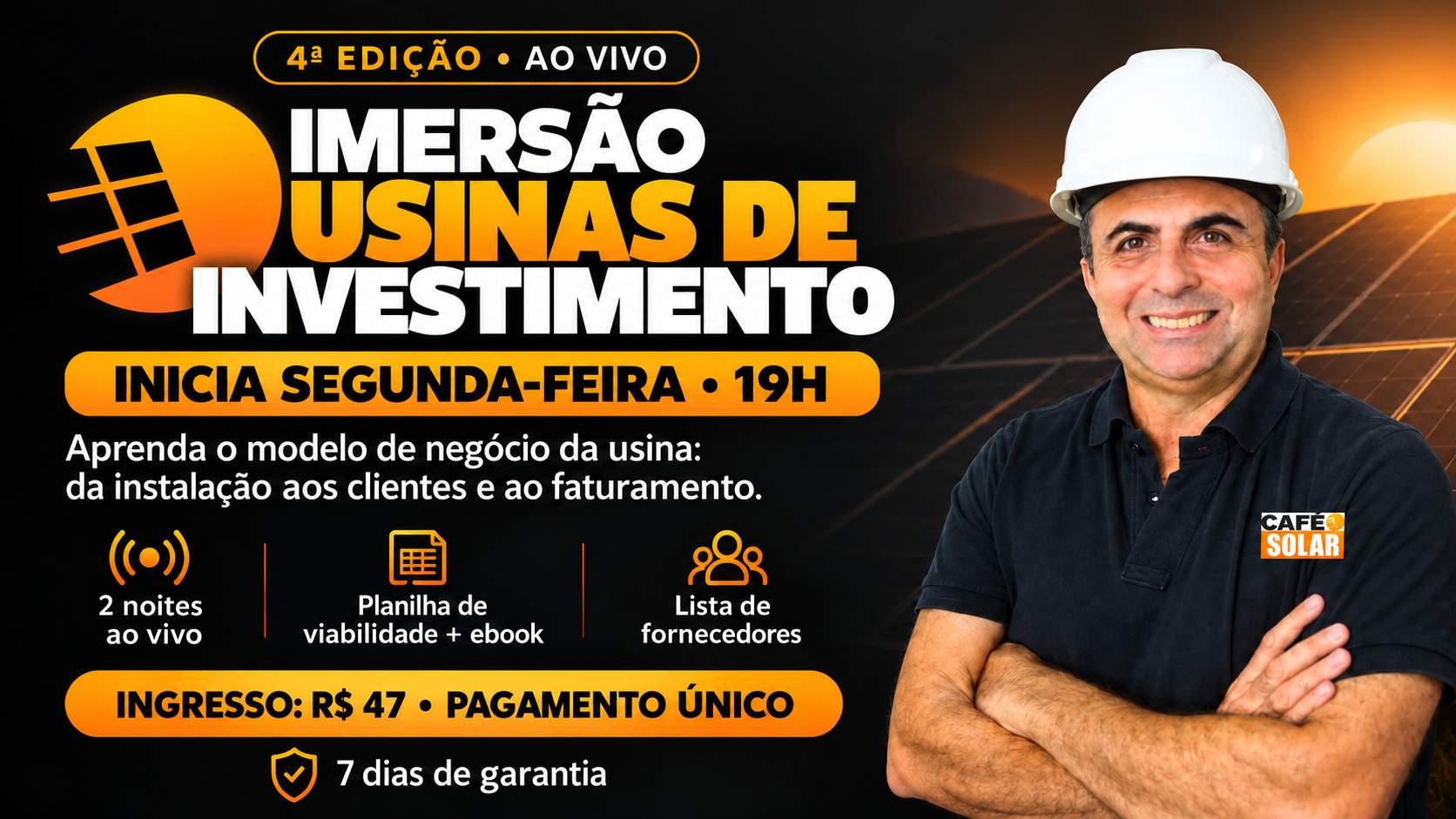 IMERSÃO INSTALAÇÃO E USINAS DE INVESTIMENTO 